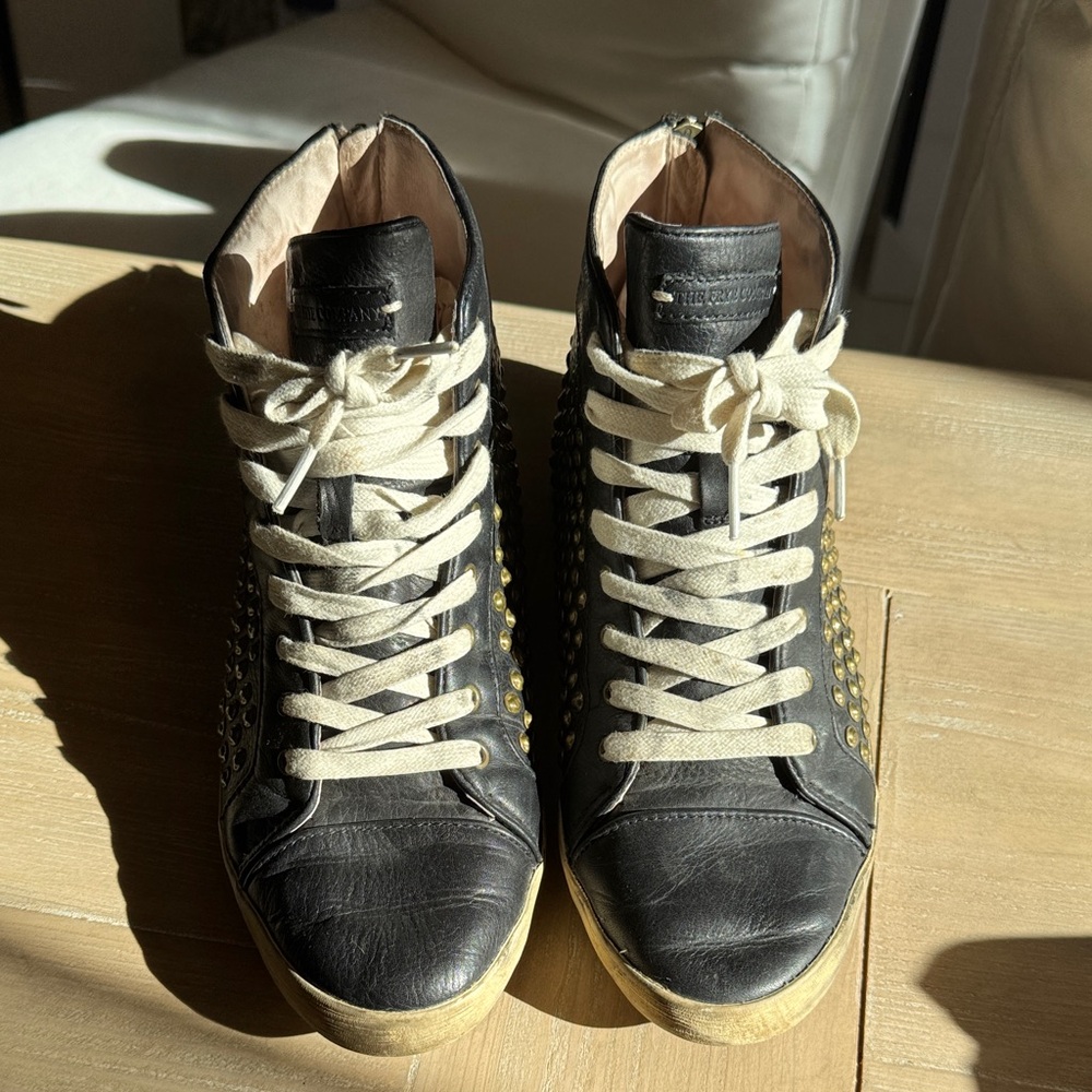 Frye Black and Gold High Tops